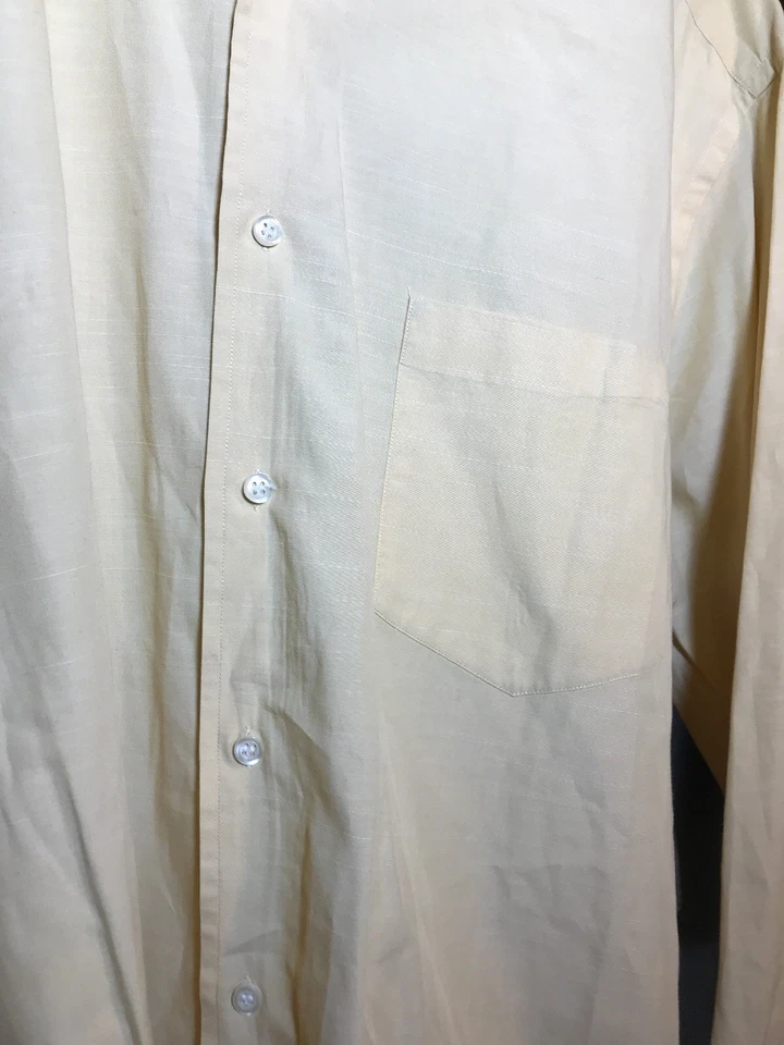 Camisa de vestir HUGO BOSS para hombre 16 32/33 amarillo corte afilado algodón Foto 4 de 4