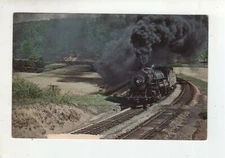 Postcard: Western Maryland No. 1119 on the big curve at Corriganville, Maryland 