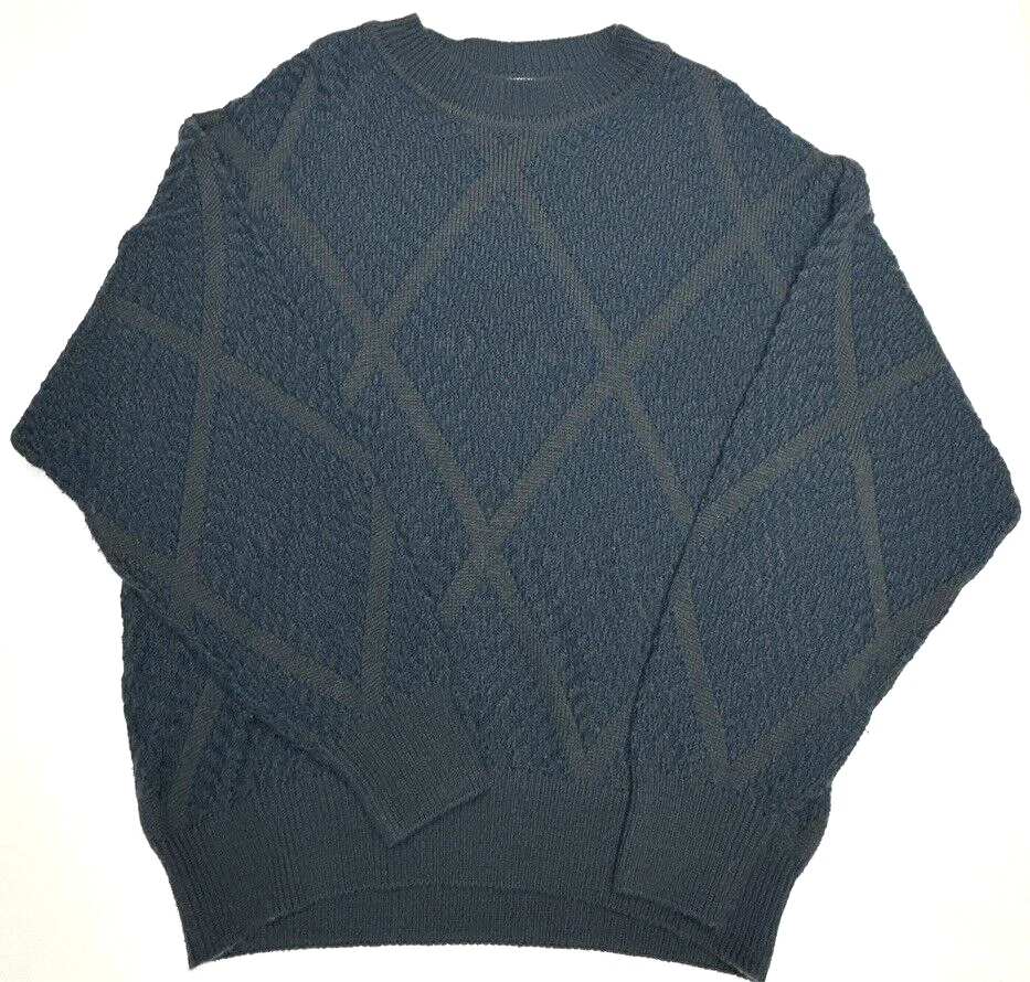 Whitney Square Mens Size XL Pullover Sweater Wool Blend Blue Gray