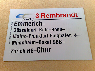 ZLS EC 3 Rembrandt Emmerich - Mainz - Ffm Flughafen - Zürich HB - Chur 11/01