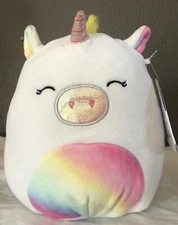🔸Squishmallow 8” SOPHIA WHITE UNICORN With Rainbow Belly Original Kellytoys NWT