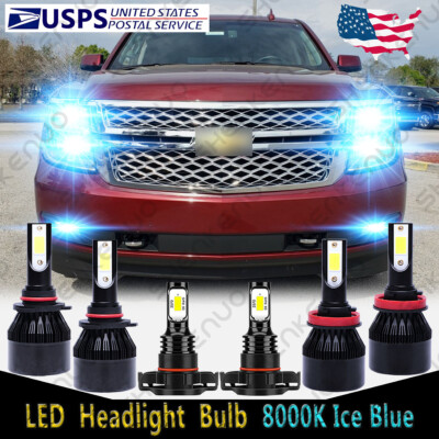 For Chevy Tahoe 2015 2016 2017 2018 2019 - 6X LED Headlight + Fog Light Bulb C9L