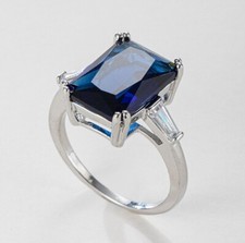 Classic Square Swiss Blue Topaz Gemstone Silver Rings Size 6 10 Holiday Gifts