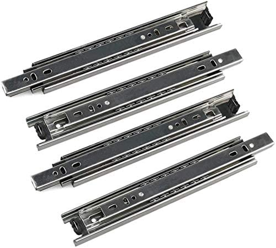 Drawer Slides,  8 Inch Full Extension 3 Section Ball Bearing Side Mounted Dra...-image