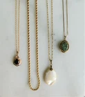 Lot of 4 Vintage Necklaces DANECRAFT 925 MOP Trifari 1/2012K Connemaram Locket