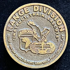 101st Airborne Division Range Division Vintage Challenge Coin