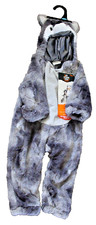 Wolf Body Suit Costume Hyde  Eek Grey Child Size 0-6m Zipper Hood Warm