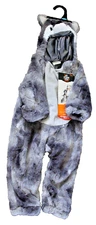 Wolf Body Suit Costume Hyde & Eek Grey Child Size 12-18m Zipper Hood Warm