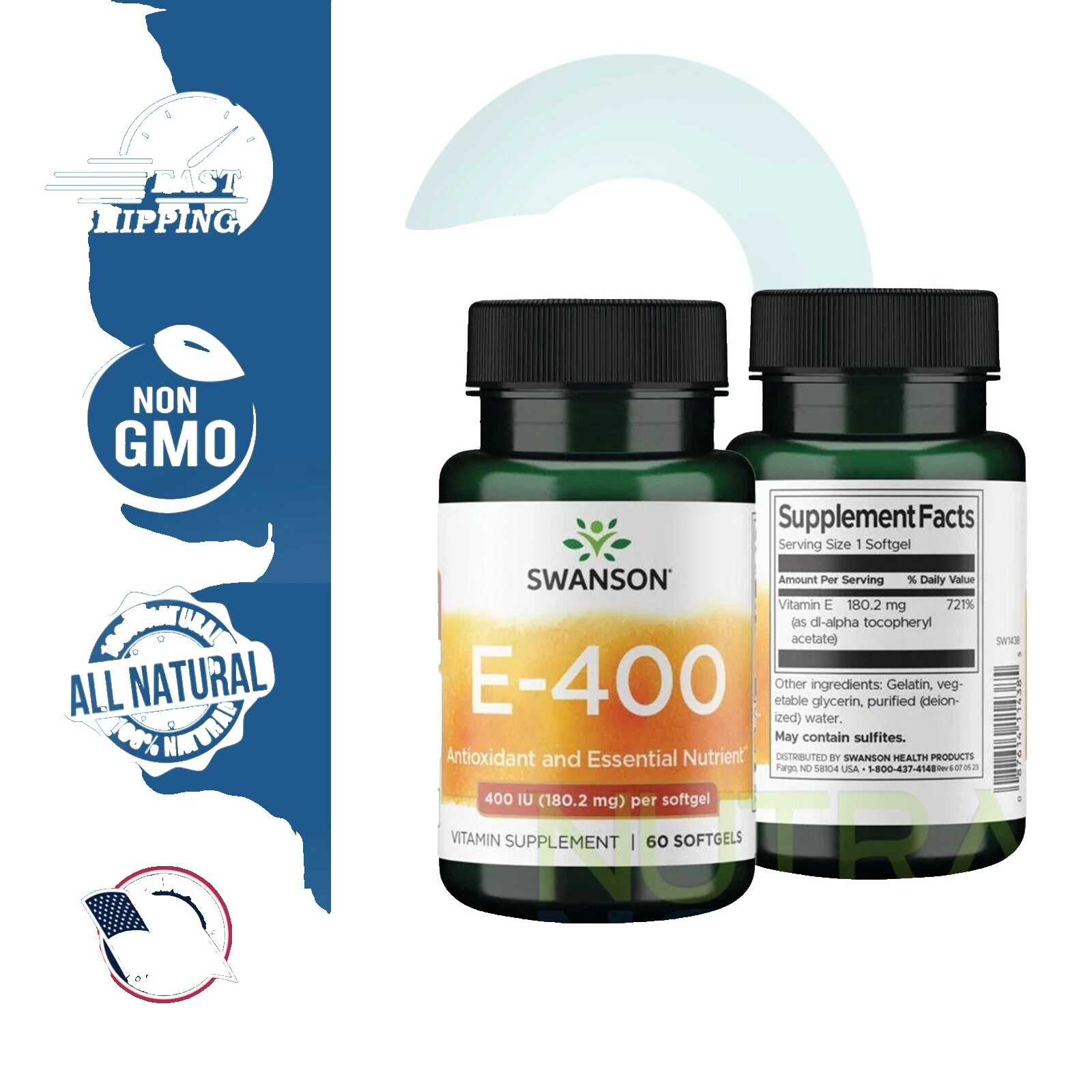 Swanson Health Products Vitamin E Softgel Vitamins & Minerals