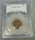 1911-S LINCOLN WHEAT CENT PCGS VF35 (2894)