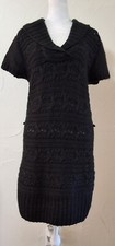 No Boundries Sweater Dress - Black Xl - V Neck 
