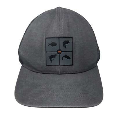 Simms Fishing Snapback Trucker Hat Gray One Size Mesh Back Outdoor