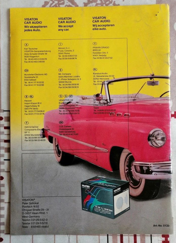 Catalogo Visaton Car Audio 1990 - Immagine 2 di 4