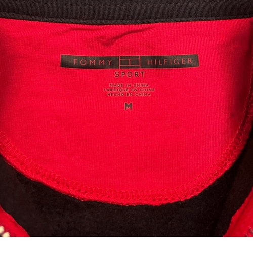 Tommy Hilfiger Vented Half-Zip Womens Active Hoodies Size M Black/Red NWOT - Picture 3 of 8