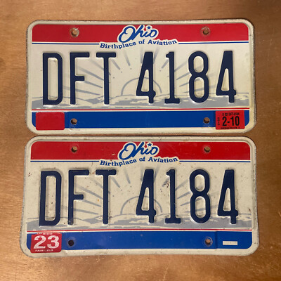2010 Ohio License Plate Pair # DFT 4184 | eBay