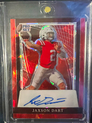 Leaf 2024 Pro Set Metal Jaxson Dart Auto PA-JD1 Red 1/2 Ole Miss FB