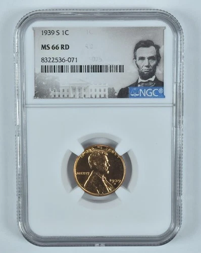 1939-S Lincoln Wheat Cent MS66 RD NGC Special Label *4871