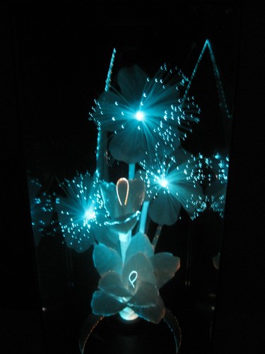 Vintage 1980s Fiber Optic White Flower Lamp Music Box Yirng Shehng Co. 14" Works - Picture 4 of 19
