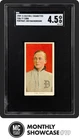 TY COBB SGC 4.5 1909-11 OLD MILL CIGARETTES T206 PORTRAIT RED BACKGROUND 