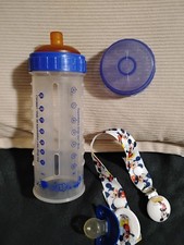 Vintage Playtex Flat Top Latex Nipple Nurser Drop In Baby Bottle Mickey Pacifier