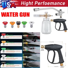 Snow Foam Cannon Gun Car Wash Soap Lance Sprayer Pressure Washer Bottle Set
