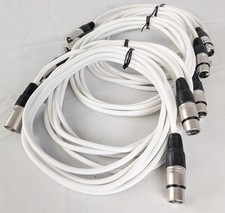 Image of Pack of 5 XLR Microphone Cables 3m White – Soft Flexible Leads Rewireable Plugs