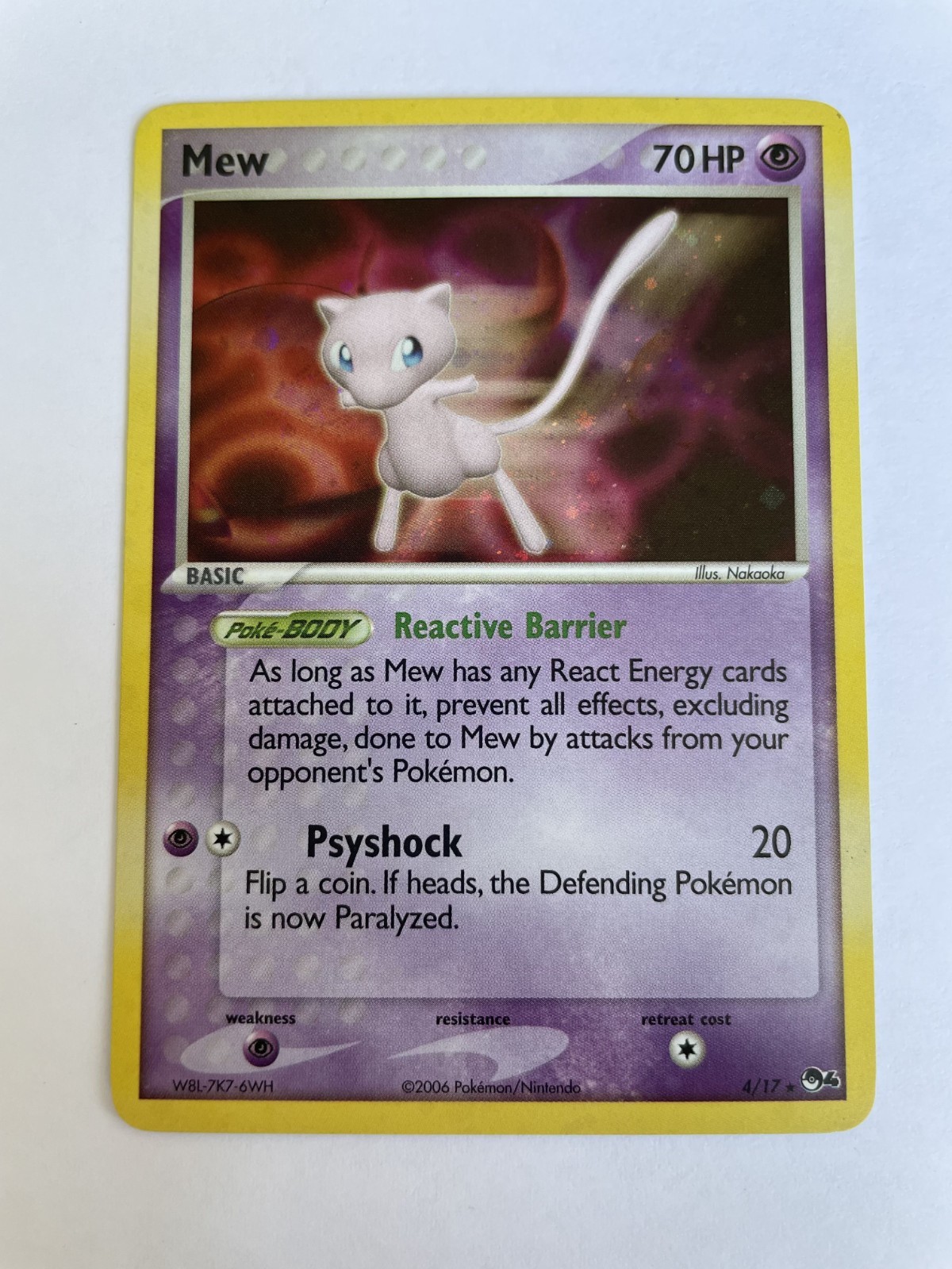 Pokemon TCG Mew 4/17 Pop Series 4 Holo Rare Card - MP