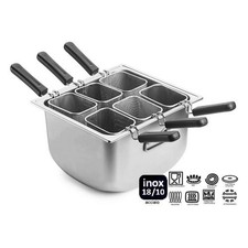 Pinti inox Cuoci pasta Inox (70x38cm) TENDER PROFESSIONAL 6 cestelli Cromo
