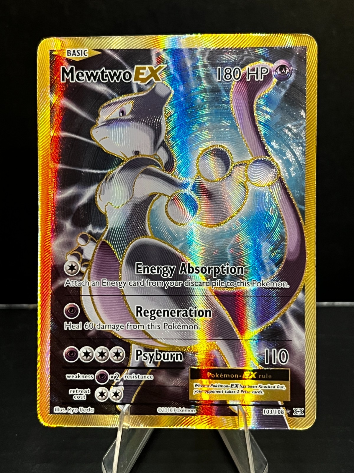 Pokemon TCG 2016 Mewtwo EX (Full Art) 103/108 Evolutions Holo NM