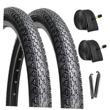26x2.125 Cruiser Bike Tires Set: 2-Pack 26-inch Premium Butyl Rubber Black