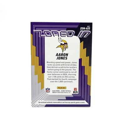 Aaron Jones #ZON-AJS Vikings 2025 Panini Score Zoned In Patch