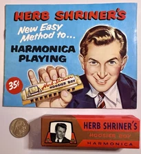 Herb Shriner Hoosier Boy 1955 Hohner Harmonica w/ Box & Booklet - Beautiful !