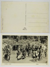 Raro Auténtico De Colección RPPC Pigmeos Tribu Uganda Congo Skulina África