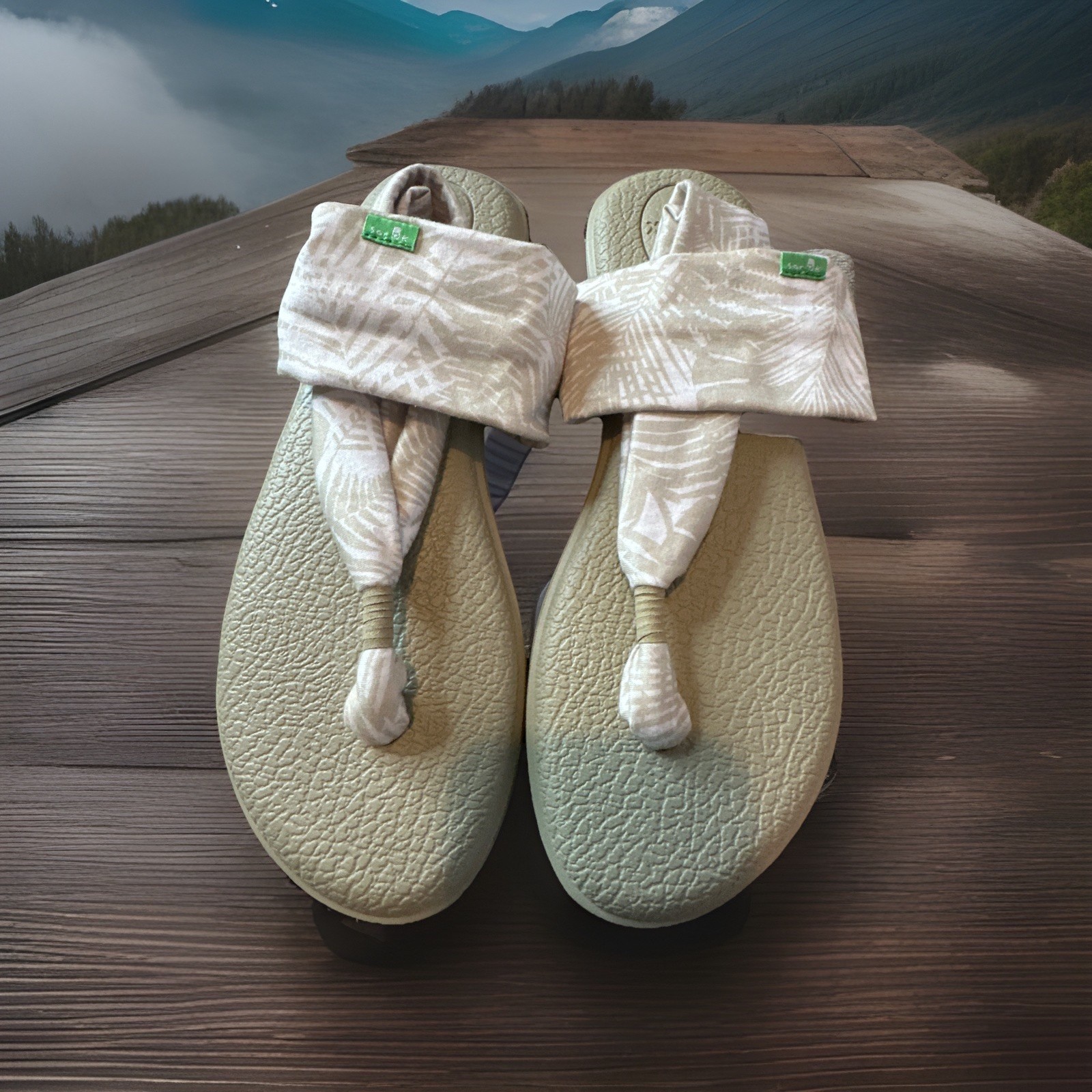 Sanuk WM Size 10 Yoga Sling 2 Sandals Birch Palm Flip-Flop Shoes 1107310 #489