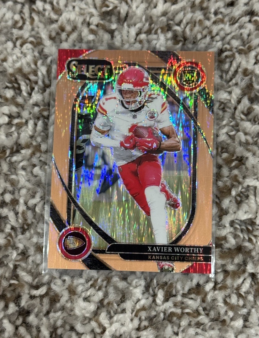 2024 Panini Select Xavier Worthy Club Level (RC) #224 Copper Prizm Shock /299