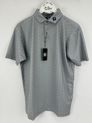 FootJoy Herren Poloshirt Bounce Print Piqué Gr. Medium Grau / 33007