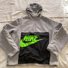 Nike grey fleece pull over 1/4 zip with kangaroo pocket youth boys size XL