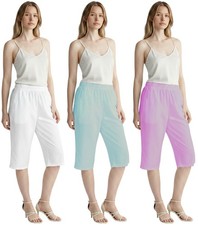 Womens Pull On Stretch Jersey Knee Length Shorts Back Pockets Ladies Plus Size