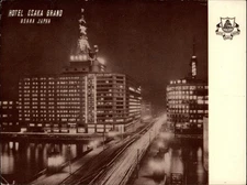 Hotel Osaka Grand Nakanoshima Japan postcard night time lapse posted 1983 k612