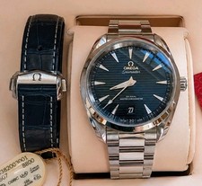 [BRILLIANT w/Warranty] 38mm OMEGA Seamaster Aqua Terra Co-Axial Blue 
