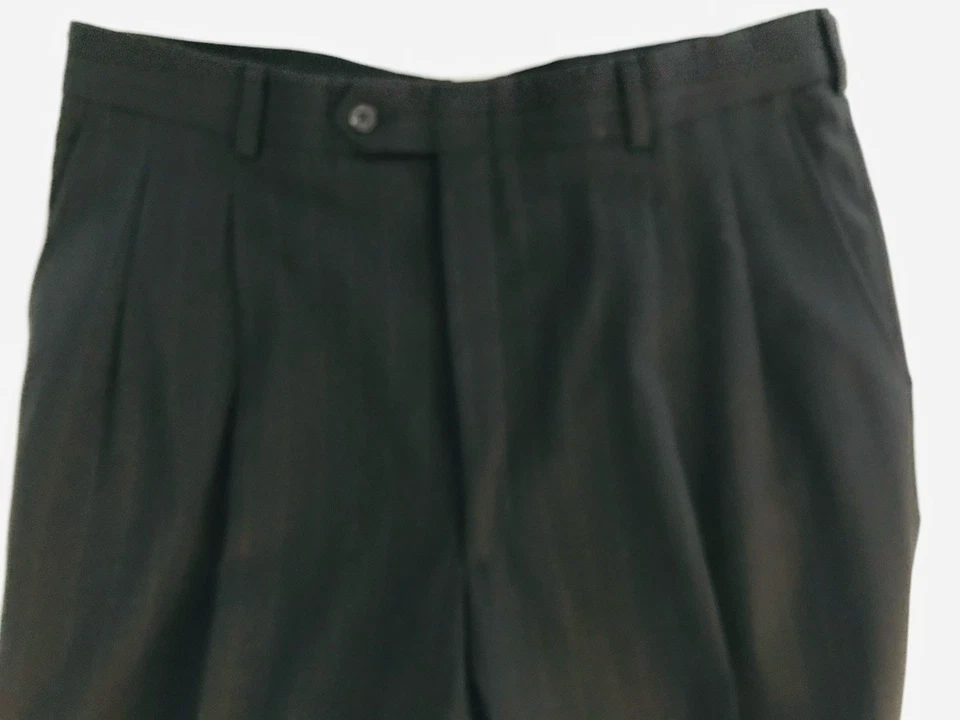 VTG Lord & Taylor Mens Black Wool Pleated Suit Pants, 36x32 Free Matching Jacket - Image 4 of 4