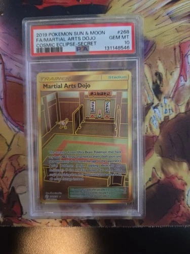 PSA 10 Martial Arts Dojo 268/236 Gold - Cosmic Eclipse - Pokemon 2019