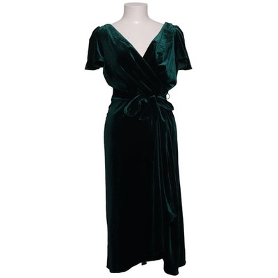 DKNY, Wickelkleid, Größe: 42, Grün, Elasthan/Polyester, Einfarbig, Samt #1eT