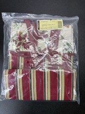 Longaberger Holiday Gift Bag Fabric Holiday Stripe Botanical Poinsettia-NWT