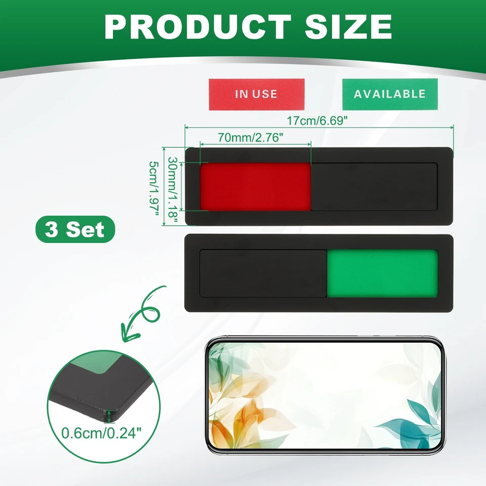 Letrero de puerta de oficina, juego de 11 hágalo usted mismo en blanco, negro, 3 piezas Foto 2 de 4