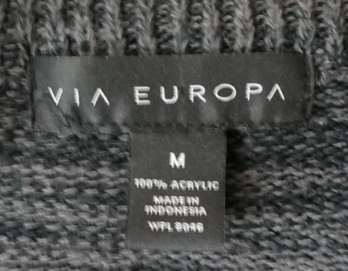 Suéter Pullover Via Europa Para Hombres 1/4 Cremallera Talla M Negro Preppy Atemporal Neutro Golf Foto 4 de 4