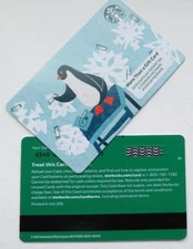 STARBUCKS CARD 'CHRISTMAS ' PENGUIN  2025 #6340 w/ 'LINE' MARK MAGNETIC NO VALUE