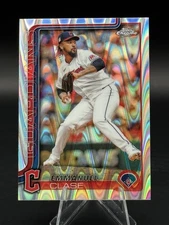 2025 Topps Chrome Ray Wave Refractor Emmanuel Clase Cleveland Guardians #135