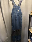 Carhartt Denim Dark Blue Dungarees Overalls Canvas Bib Work Wear R08 DNM 38” 30”