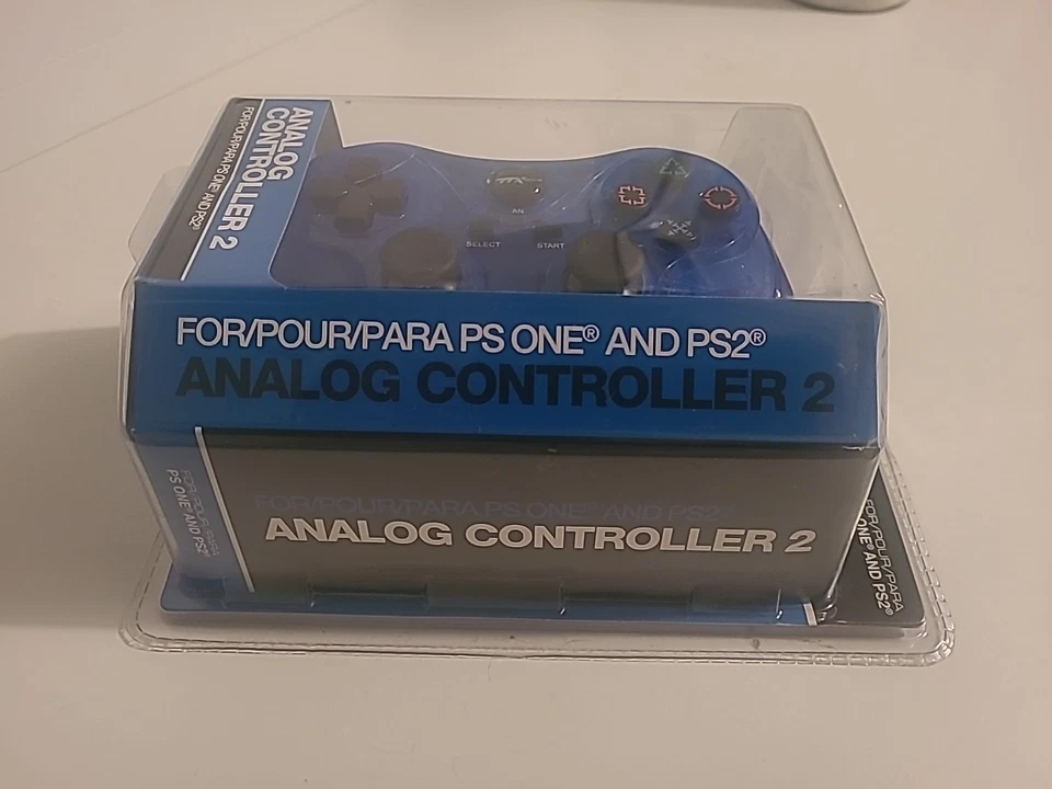 TTX Tech Analog Wired Controller PlayStation 1/PlayStation 2 ps1/ps2 Clear Blue - Image 3 of 4